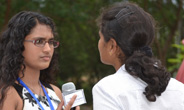 Women's World Congress Being interviewd by the University's Newspaper after her presentation
